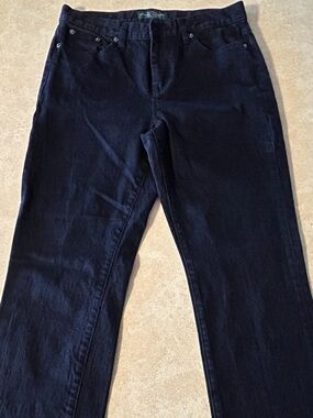 Lauren Ralph Lauren women’s Size 10P Black jeans denim classic fit straight leg